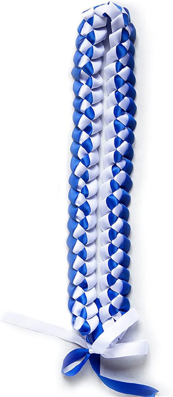 Graduation Braided Honor Rope Leis Ribbon Necklace for Women Men Boyfriend Girlfriend Sister Handmade Adjustable Chunky Choker Necklace Congratulation Party Jewely Graduation Gift