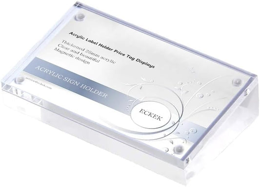 ECKEK Acrylic Label Holder Price Tag Displays Sign Holder Data Card Holder Table Top Sign Stand (90*55mm\/3.54x2.17 inches)