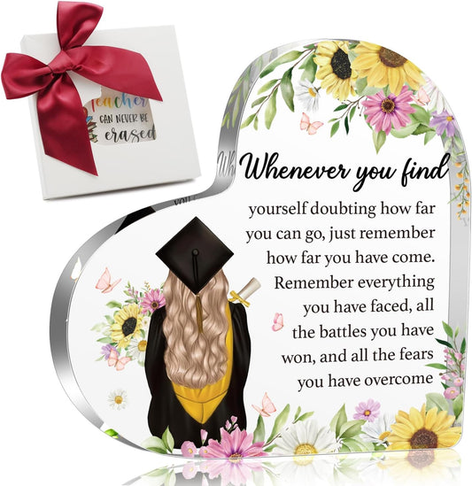 2025 Graduation Decor Gifts for Her, Inspirational Graduation Gifts for Daughter Son Women Girls Sister High School College Middle School, Class of 2025 for Farewell Acrylic Desk Sign Gifts